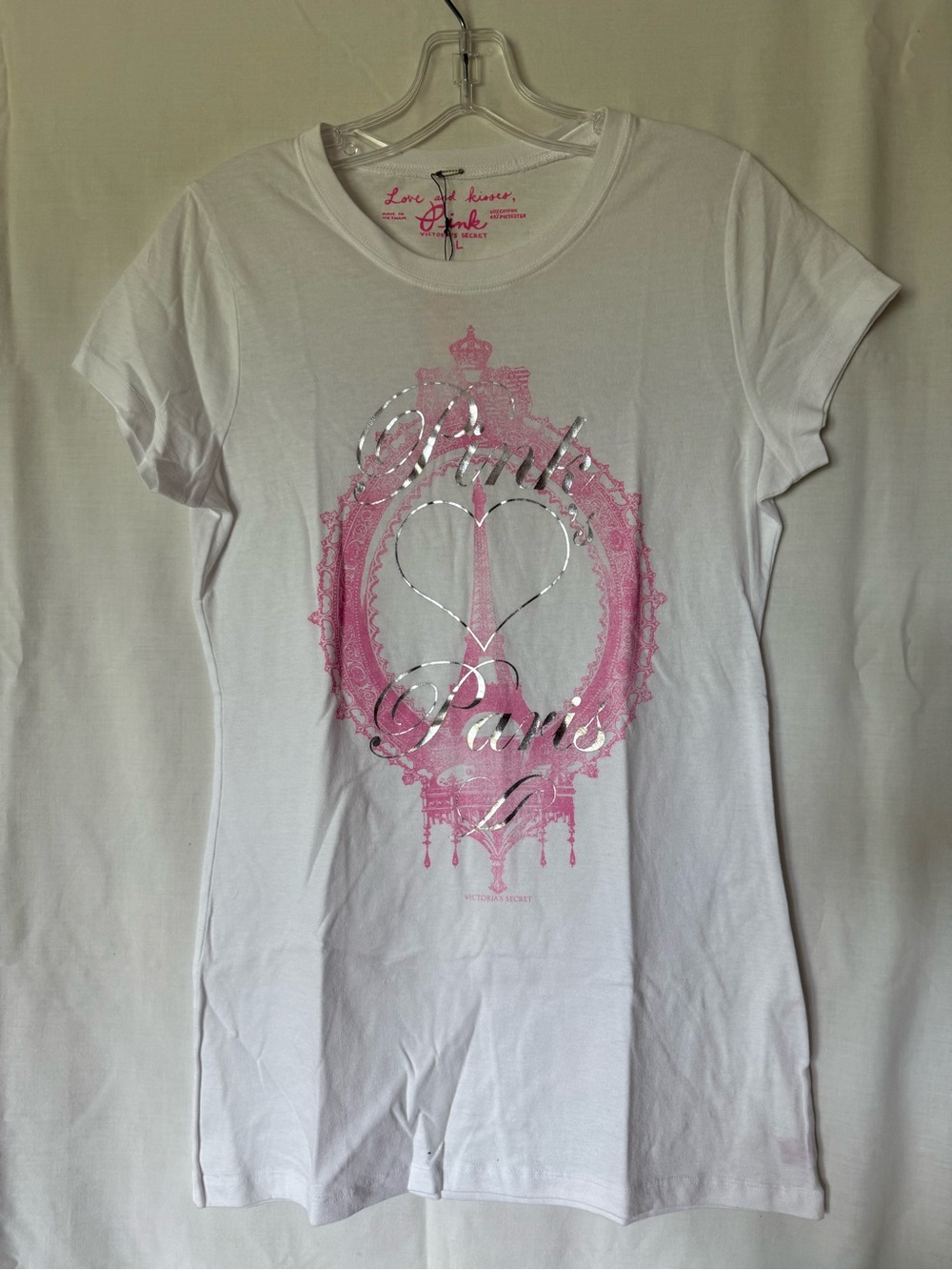 NWT Victoria's Secret PINK "Pink in Paris" Graphic Tee - Large